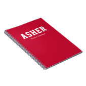 Eenvoudig Rode Gepersonaliseerde Onderwerp van de  Notitieboek (Rechterzijde)