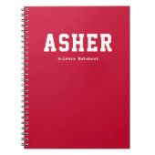 Eenvoudig Rode Gepersonaliseerde Onderwerp van de  Notitieboek (Voorkant)