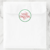 Eenvoudig Rode Kerst Elegant Ronde Sticker (Tas)