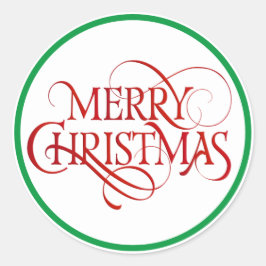Eenvoudig Rode Kerst Elegant Ronde Sticker