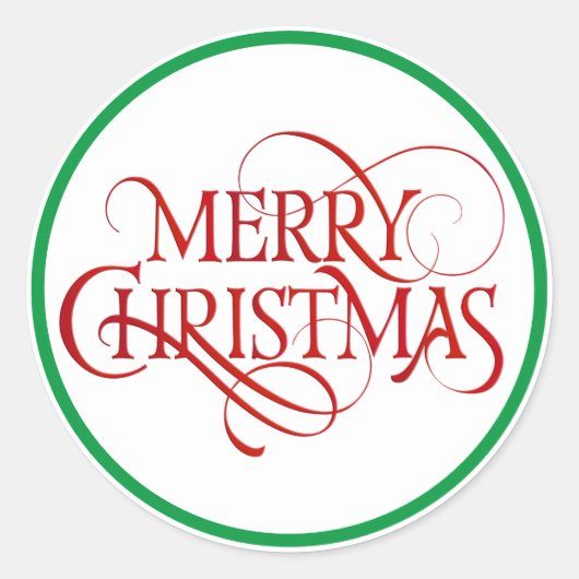 Eenvoudig Rode Kerst Elegant Ronde Sticker (Voorkant)