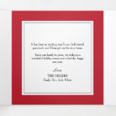 Eenvoudig Rode Kerstfeestdag, drievoudige fotokaar Drieluik Wenskaart (Binnenkant midden)