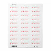 Eenvoudig Rode Strik Kerst Retouradres Etiket (Full Sheet)