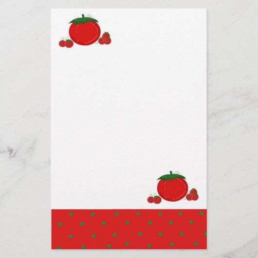 Eenvoudig Rode tomaten Briefpapier (Voorkant)