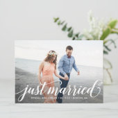 Eenvoudig Romantic Wedding Announement Bedankkaart (Staand voorkant)