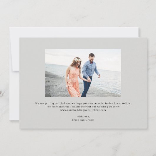 Eenvoudig Romantic Worth the Wait Save the Date Ka Bedankkaart (Achterkant)