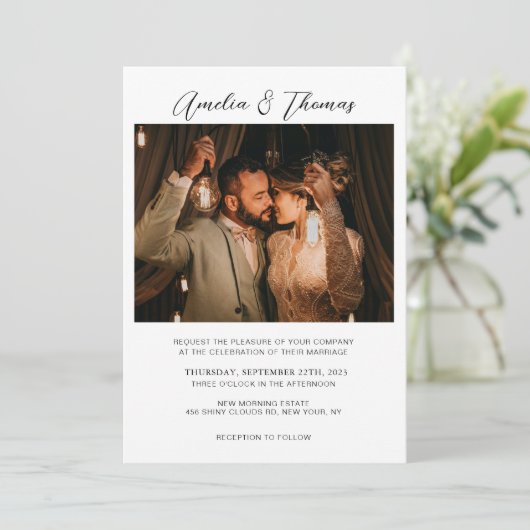 Eenvoudig Romantisch minimalistisch tweeduizend fo Kaart (Staand voorkant)