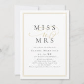Eenvoudig romantisch Miss to Mrs script bruidsfees Kaart (Voorkant)