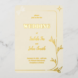 EENVOUDIG ROMANTISCH ONTWERP FOLIE UITNODIGING