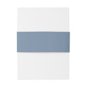 Eenvoudig Romantisch Schrift Stof Blauw Bruiloft Uitnodigingen Wikkel (Achterkant Voorbeeld)
