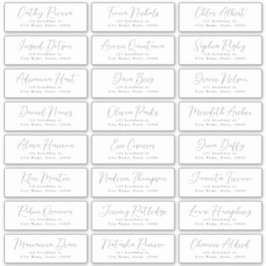 Eenvoudig romantisch script bruiloft gast adres la sticker