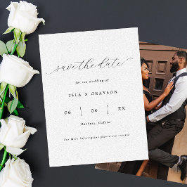Eenvoudig Romantisch script foto-bruiloft Save The Date