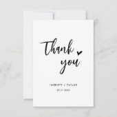 Eenvoudig romantisch script hart foto bericht brui bedankkaart (Voorkant)