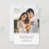 Eenvoudig romantisch script hart foto bericht brui bedankkaart (Achterkant)