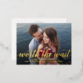 Eenvoudig Romantische Folie sparen het Briefkaart  (Voorkant / Achterkant)