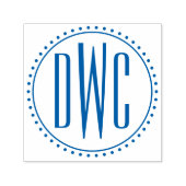 Eenvoudig Rond Frame 3 Initiaal Letter Monogram #8 Zelfinktende Stempel (Design)