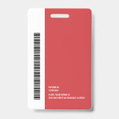 Eenvoudig Rond Logo Personeelsfoto Naam Barcode Badge (Achterkant)