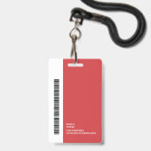 Eenvoudig Rond Logo Personeelsfoto Naam Barcode Badge (Achterkant met lanyard)