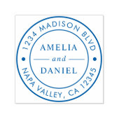 Eenvoudig Rond Logo Terugkeeradres Zelfinktende Stempel (Design)