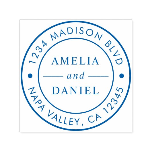 Eenvoudig Rond Logo Terugkeeradres Zelfinktende Stempel (Design)
