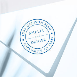 Eenvoudig Rond Logo Terugkeeradres Zelfinktende Stempel