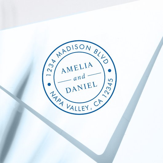 Eenvoudig Rond Logo Terugkeeradres Zelfinktende Stempel