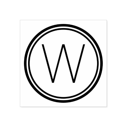 Eenvoudig rond monogram rubberstempel (Afrduk)