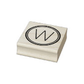 Eenvoudig rond monogram rubberstempel (Stempel)