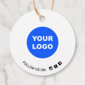 Eenvoudig rond wit Voeg je Logo sociale media toe Bedankjes Labels (Achterkant)