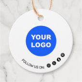 Eenvoudig rond wit Voeg je Logo sociale media toe Bedankjes Labels (Voorkant)