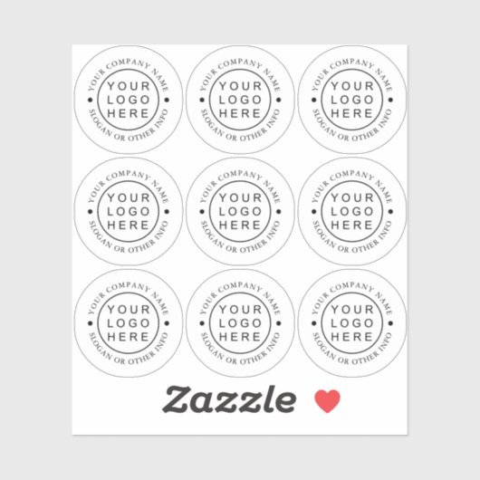 Eenvoudig Rond Zakelijk Logo Aangepaste Transparan Sticker (Vel)