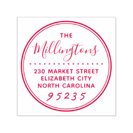 Eenvoudig Ronde naam en retouradres van de Manuscr Zelfinktende Stempel