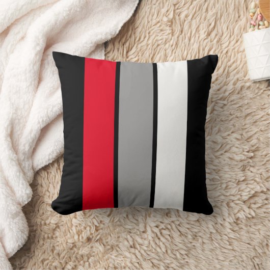 Eenvoudig rood 3 Stripe 16-inch Square Sierkussen (Deken)