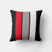 Eenvoudig rood 3 Stripe 16-inch Square Sierkussen (Achterkant)