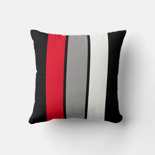 Eenvoudig rood 3 Stripe 16-inch Square Sierkussen (Achterkant)