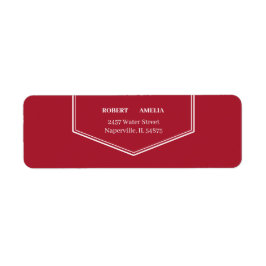 Eenvoudig rood aangepast retouradres etiket