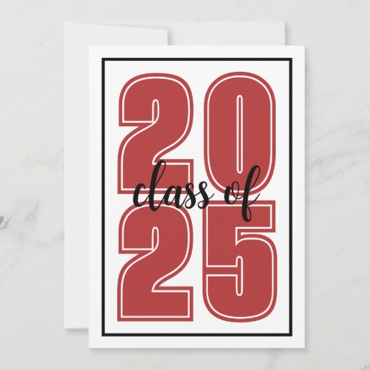 Eenvoudig rood Afstuderen foto-Afstuderen Kaart (Voorkant)