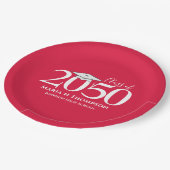 Eenvoudig rood Afstuderen gepersonaliseerd Papieren Bordje (Gekanteld)