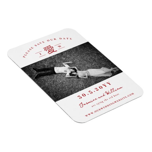 Eenvoudig rood 'AI' / Liefdesfoto Chinees Bewaar d Magneet (Rechterzijde)