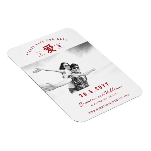 Eenvoudig rood 'AI' / Liefdesfoto Chinees Bewaar d Magneet (Rechterzijde)