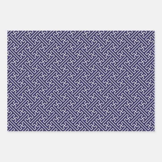 Eenvoudig rood, blauw en wit inpakpapier vel (Voorkant 2)