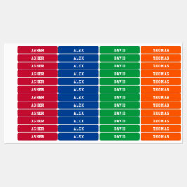 Eenvoudig Rood Blauw Groen Sinaasappel Gepersonali Labels