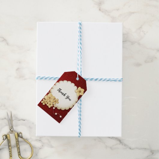 Eenvoudig rood cadeaulabel (Met Touw)