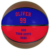 Eenvoudig Rood- en Blauw-naamnummer Basketball Basketbal (Voorkant)