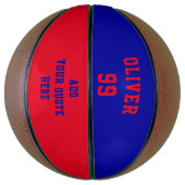 Eenvoudig Rood- en Blauw-naamnummer Basketball Basketbal (Verticaal)