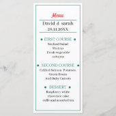 Eenvoudig rood en groen Gepersonaliseerd bruilofts Menu (Voorkant)