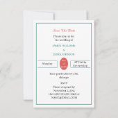 Eenvoudig rood en groen gepersonaliseerd save the date (Voorkant)