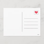 Eenvoudig rood en groen met harten Vrolijk Kerstfe Feestdagenkaart (Achterkant)