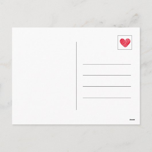 Eenvoudig rood en groen met harten Vrolijk Kerstfe Feestdagenkaart (Achterkant)