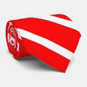 Eenvoudig rood en wit diagonaal streeppatroon stropdas (Opgerold)